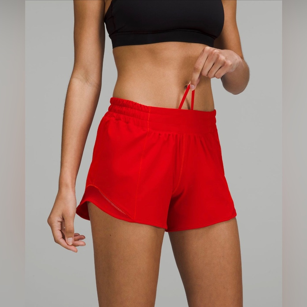Dark red 4” low rise lululemon shorts size 2